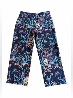 J. Crew Collection Women's Crop Patio Pant In Ratti Under The Sea Print Size 6
